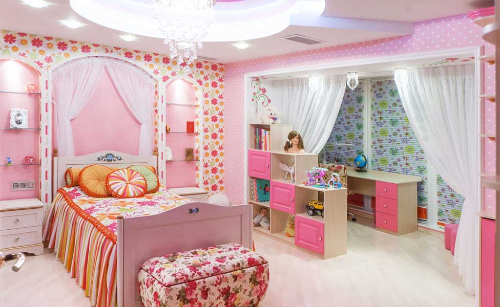 Розовый цвет в детской комнате